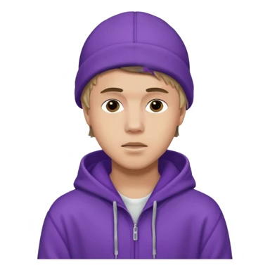 justin bieber, wear purple hoodie sticker