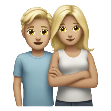 Blonde mum with blonde boy sticker