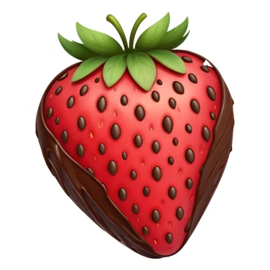 strawberry halfway covered in chocolate sticker