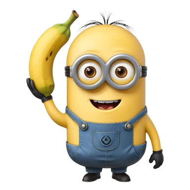 minion holding a banana sticker