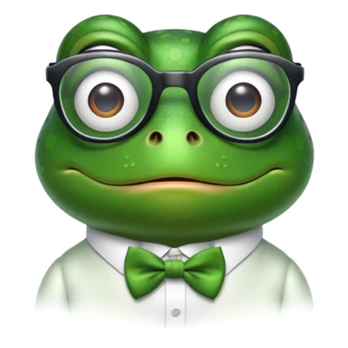 frog with glasses and bow tie making a silly face sticker