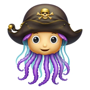 a beautiful jellyfish designed in a piratecore style sticker