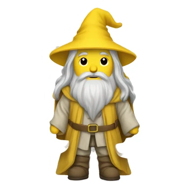 gandalf wearing yellow clothing in a classroom sticker