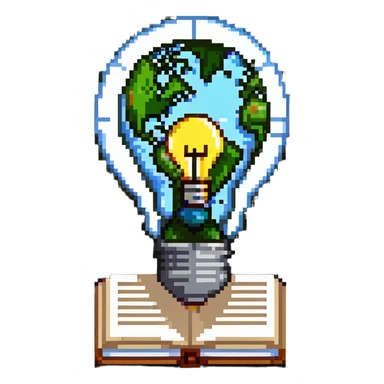 knowledge wiki icon with lightbulb and digital encyclopedia sticker