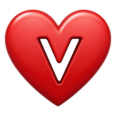 the letters M & v in a heart sticker