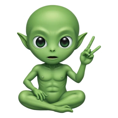 Alien with middle finger with big butt sticker