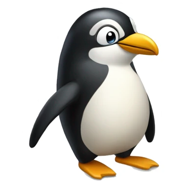 Penguen ve süperkahraman sticker