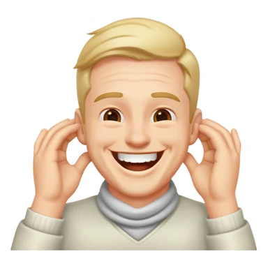 Guy laughing with hands around neck  sticker