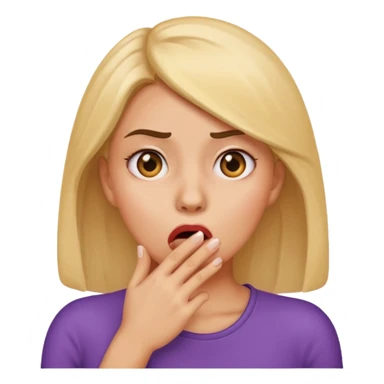 scared woman with her hand on mouth, emoji style, more details, different pose sticker
