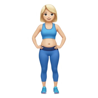 Woman blonde hair tank top blue leggings rounder belly holding a pump  sticker