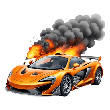 sorayama mclaren car crash fire and smoke explodsion  sticker