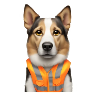 dog in high vis vest sticker