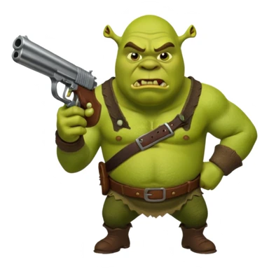 Shrek holding a gun sticker