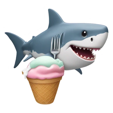 shark eating ice cream sticker