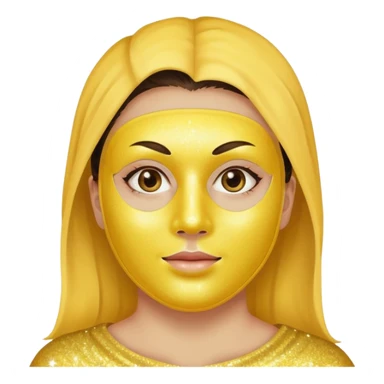 yellow facial mask  glitter  sticker