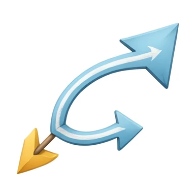 curved arrow, hand-drawn with chalk effect sticker