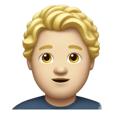 Obese, young male, long blonde hair sticker