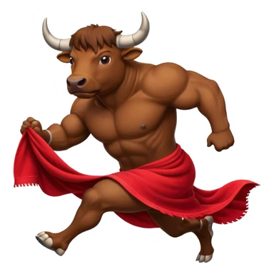 No more ephasis on the bull running past the red towel sticker