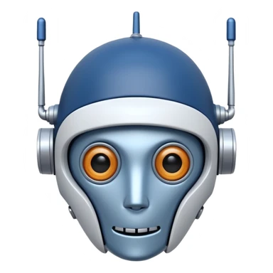 tête de robot cosmonaute bleu marine et blanc avec une antenne sticker