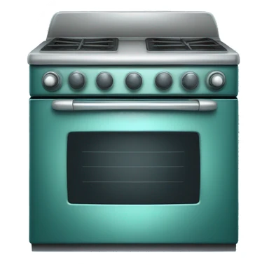 Realistic metallic teal oven isolated.  sticker