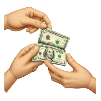 money being passed from one hand to another hand sticker