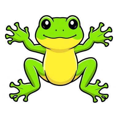toxic laboratory frog with mechanical limbs sticker