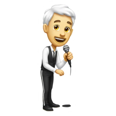 white french with mic standup comedian with micro sticker