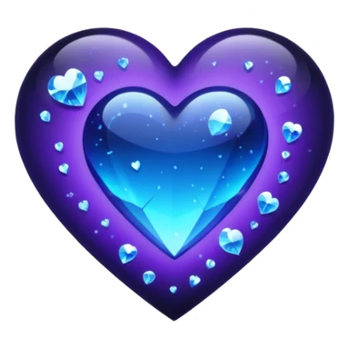 emo heart with night sky and falling crystals sticker
