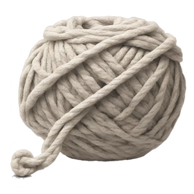 Ball of t shirt yarn with a hook next to it neutral colors  sticker