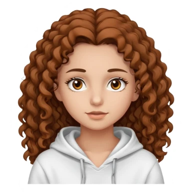 Una ragazza con una felpa semplice bianca,ha gli occhi marroni,i capelli marroni  , c’è gli ha lunghi e ricci  e ha le ciglia lo stile dell immagine deve essere semplice sticker