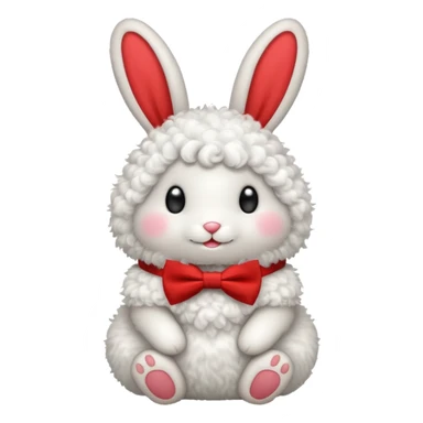 curly bunny with red bowtie sticker
