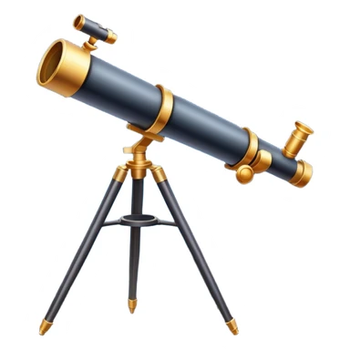 An icon featuring a telescope, stars, and a planet, symbolizing astronomy. The design includes a crescent moon, distant galaxies, and constellations, representing the study of space and celestial bodies. Transparent background highlights the exploration of the universe and cosmic phenomena. sticker