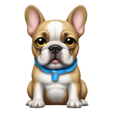brawn french bulldog holding  a water pistol sticker