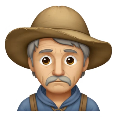 Peasant man sad sticker