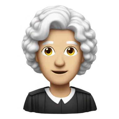 white UK judge with wig at an angle sticker