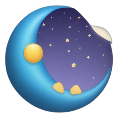Un cœur avec une demi lune sticker