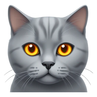 Grey british short hair cat with orange eyes sticker
