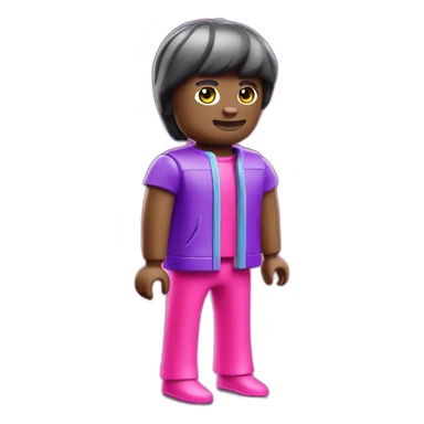 playmobil wearing purple NEON LIGHT CLOTHES sticker
