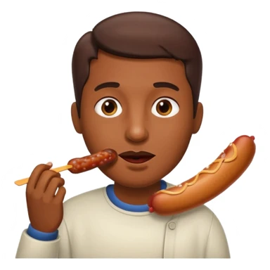 Face eating a sausage sticker