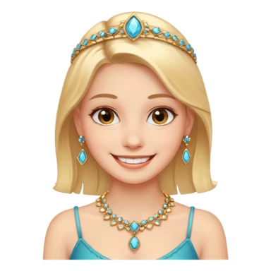 smiling girl with jewelry sticker