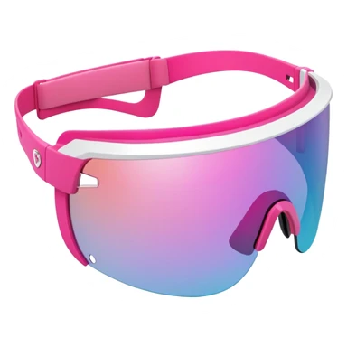 sporty pink shield visor sunglasses with extra thick frame and side protection, wraparound design, massive build, one-piece lens sticker