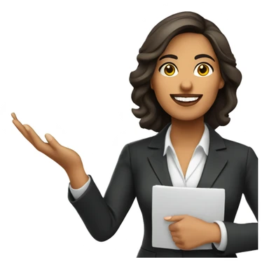 Hispanic realtor woman holding “SOLD” on hands sticker