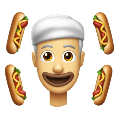 ￼Cara feliz con ojos de hotdog sticker