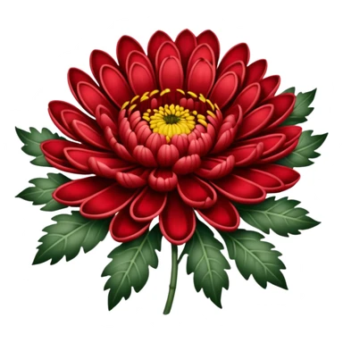 chrysanthemum flower red tattoo sticker