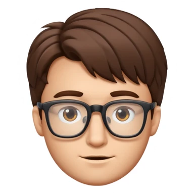 A geek guy with bushy hair and rectangle glasses  sticker
