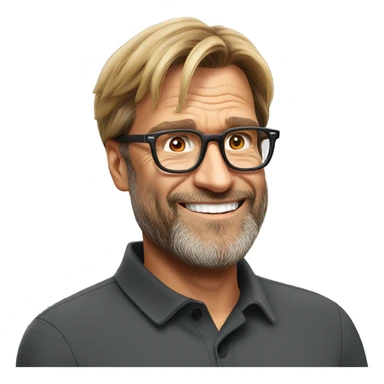 jurgen Klopp without glasses hug sticker