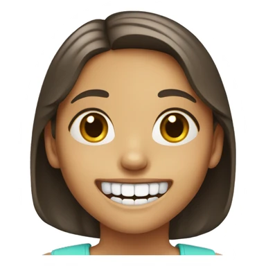 Girl smiling with braces sticker