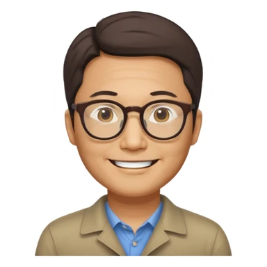 안경을 낀 40대 표준 체격의 한국인 남성 sticker