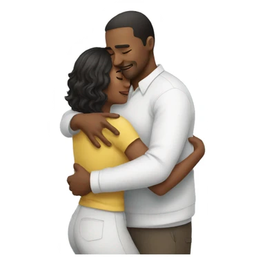 man tight hug woman sticker