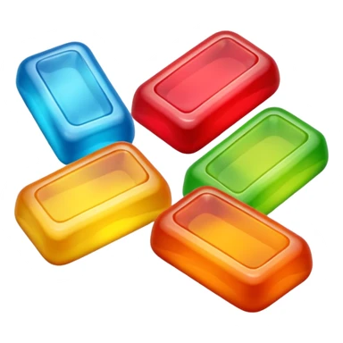 few colorful gummy candies, simple, clear sticker
